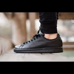 adidas stan smith black leather women's